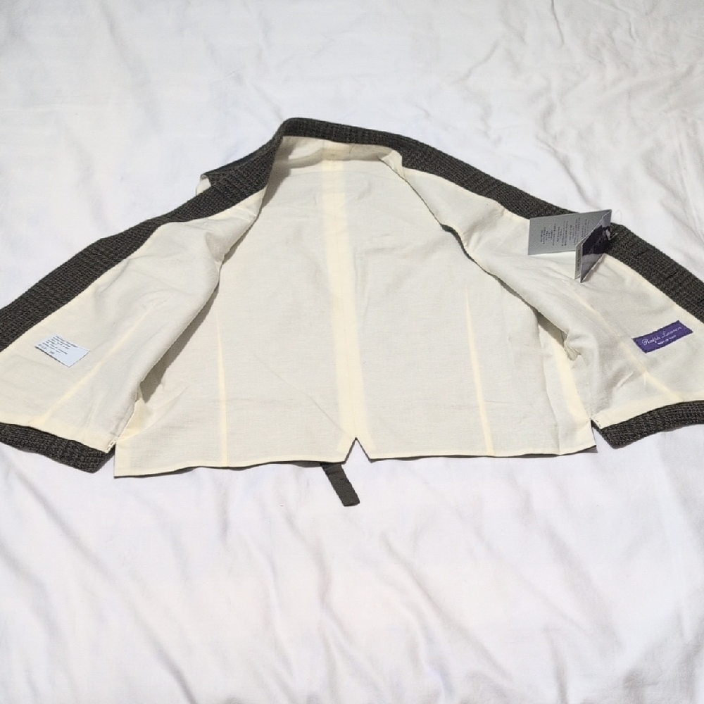 Ralph Lauren Purple Label Charcoal and Ivory Vest - Picture 9 of 11